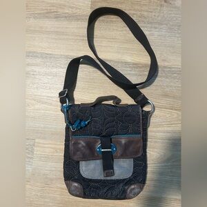 Fossil Black and Teal Crossbody Bag